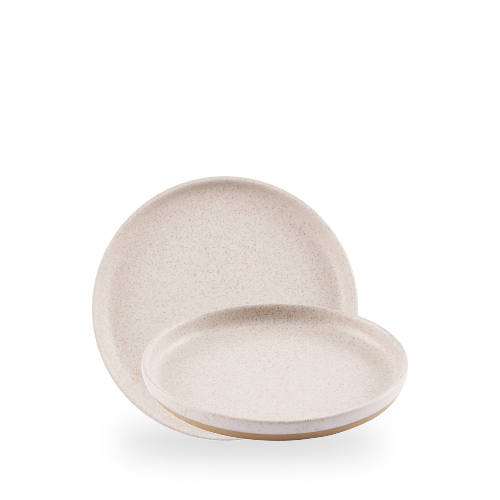 Churchill Stonecast Speckled White Emerge 21cm Walled Plate on white background