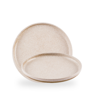 Churchill Stonecast Speckled White Emerge 26cm Walled Plate on white background