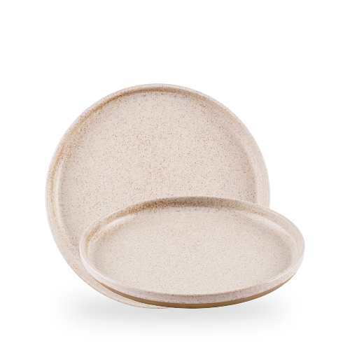 Churchill Stonecast Speckled White Emerge 26cm Walled Plate on white background