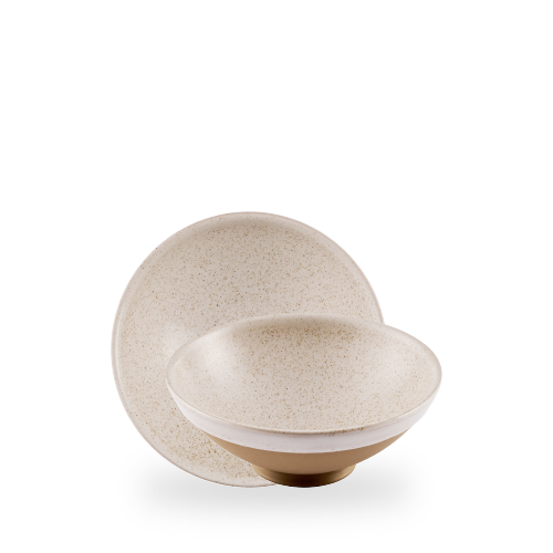 Churchill Stonecast Speckled White Emerge 20cm Ramen Bowl on white background