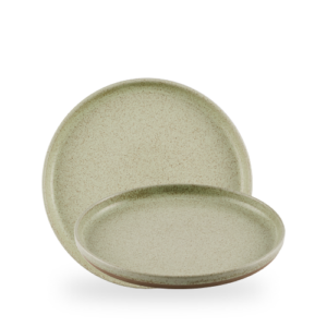 Churchill Stonecast Speckled Green Emerge 26cm Walled Plate on white background