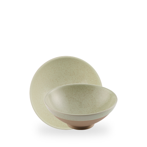 Churchill Stonecast Speckled Green Emerge 20cm Ramen Bowl on white background