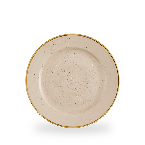 Churchill Nutmeg Cream Stonecast 26.1cm Rimmed Plate on white background