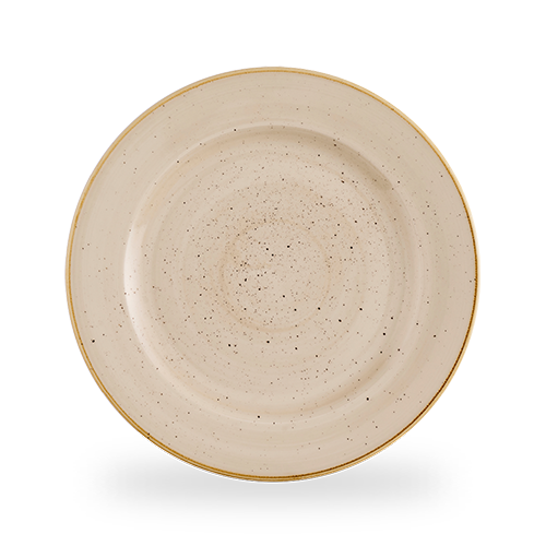 Churchill Nutmeg Cream Stonecast 30.5cm Rimmed Plate on white background