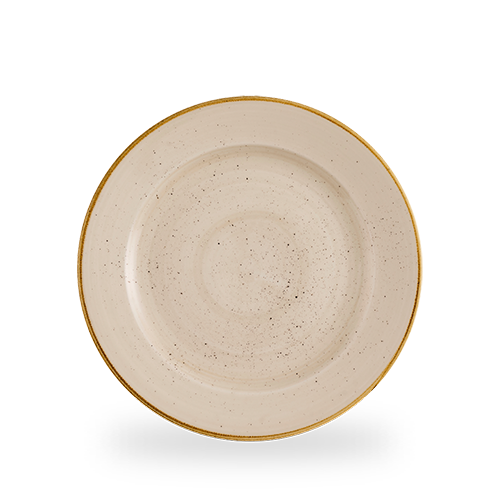 Churchill Nutmeg Cream Stonecast 27.5cm Rimmed Plate on white background