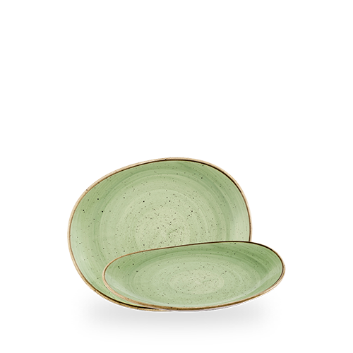 Churchill Sage Green Stonecast 21cm Opal Plate on white background