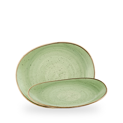 Churchill Sage Green Stonecast 26cm Opal Plate on white background
