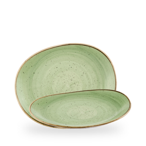 Churchill Sage Green Stonecast 28cm Opal Plate on white background
