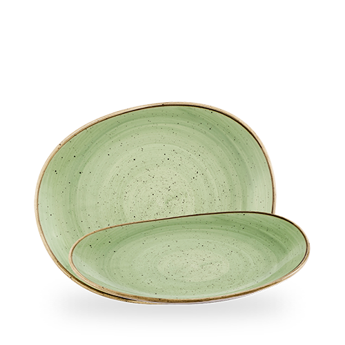 Churchill Sage Green Stonecast 28cm Opal Plate on white background