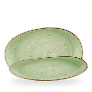 Churchill Sage Green Stonecast 34.5x23.5cm Platter on white background