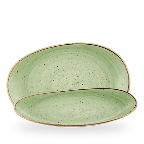 Churchill Sage Green Stonecast 34.5x23.5cm Platter on white background
