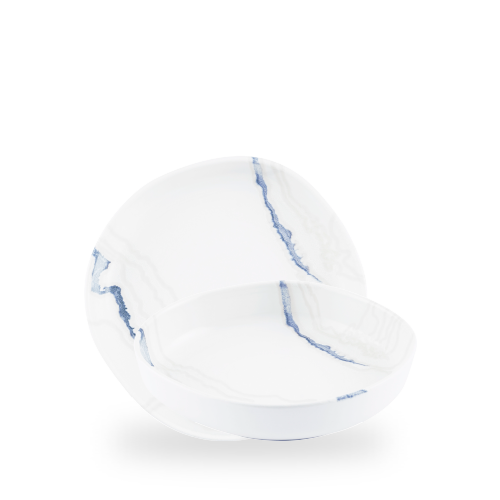 Churchill Blue Inked Tide Accents 23cm Walled Bowl on white background