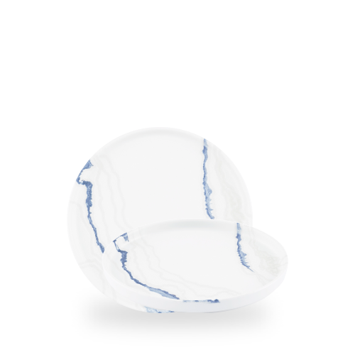 Churchill Blue Inked Tide Accents 21cm Walled Plate on white background