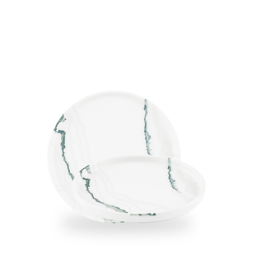 Churchill Green Inked Tide Accents 21cm Walled Plate on white background