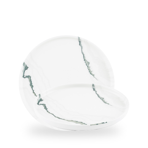 Churchill Green Inked Tide Accents 26cm Walled Plate on white background