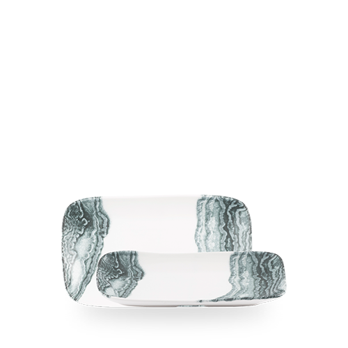 Churchill Black Inked Tide Natural Deep Tray 22x13cm on white background