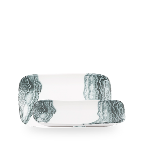 Churchill Black Inked Tide Natural Deep Tray 26x15cm on white background