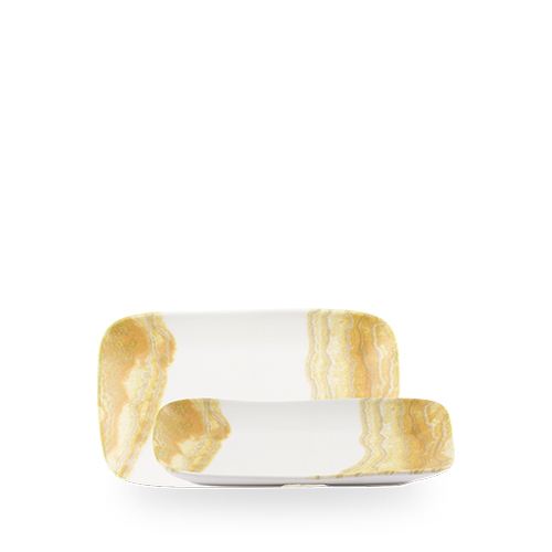 Churchill Gold Inked Tide Natural Deep Tray 22x13cm on white background