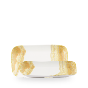 Churchill Gold Inked Tide Natural Deep Tray 26x15cm on white background