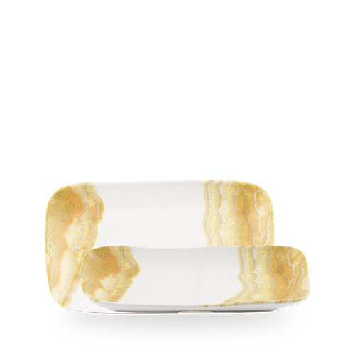 Churchill Gold Inked Tide Natural Deep Tray 26x15cm on white background