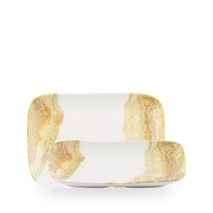 Churchill Gold Inked Tide Natural Deep Tray 26x18cm on white background