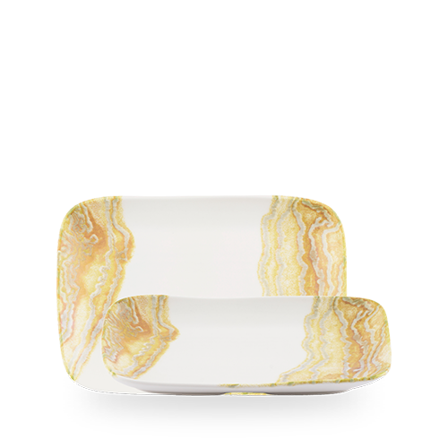 Churchill Gold Inked Tide Natural Deep Tray 26x18cm on white background