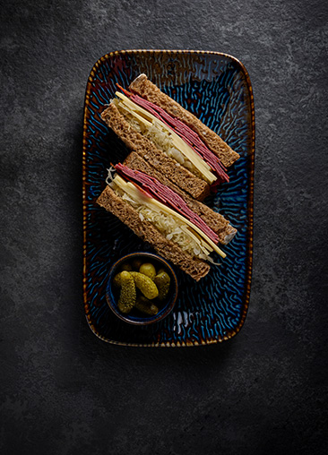 Churchill Inked Cascade Natural Trays in Blue